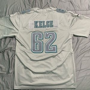 NFL Jersey Philadelphia Eagles Grey SuperBowl Patch Jason Kelce #62 Mens Medium